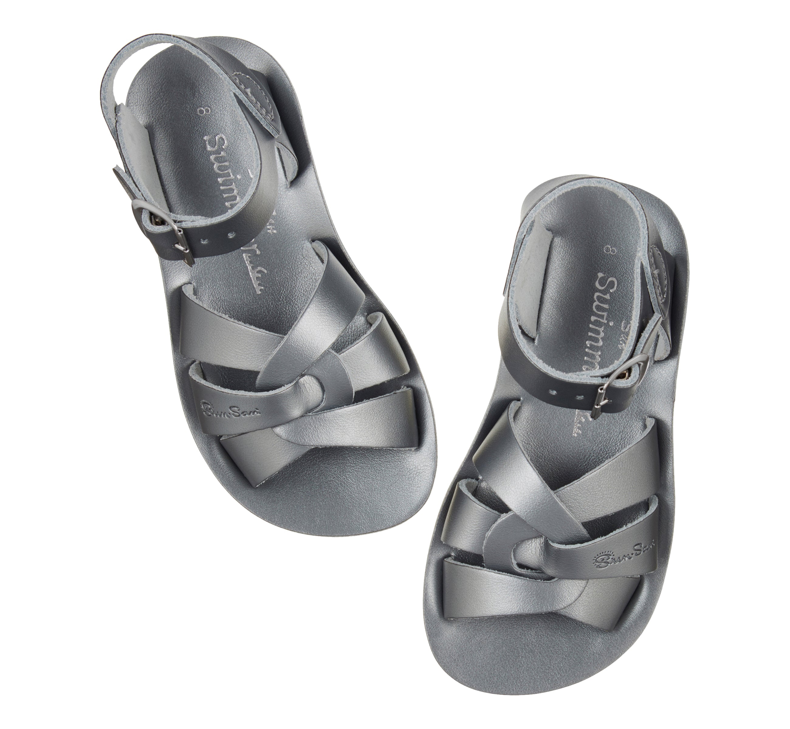 Salt-Water Swimmer sandali pewter bimbo in cuoio