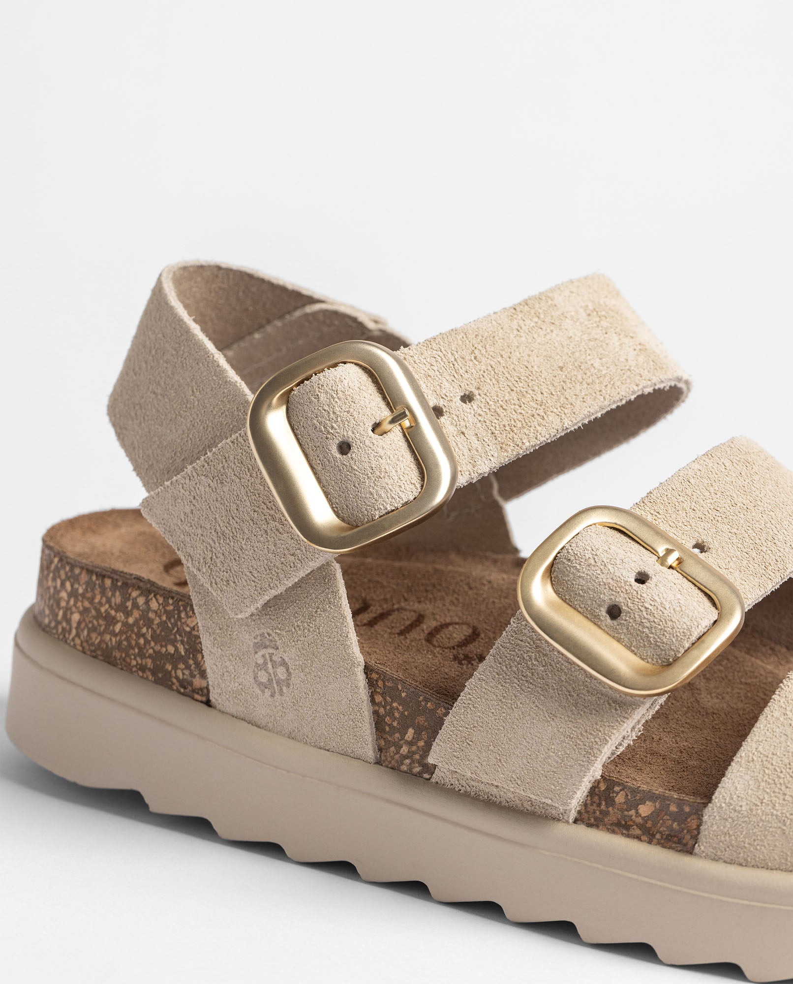 Yokono Tunez-127 sandali donna beige in pelle con fibbia