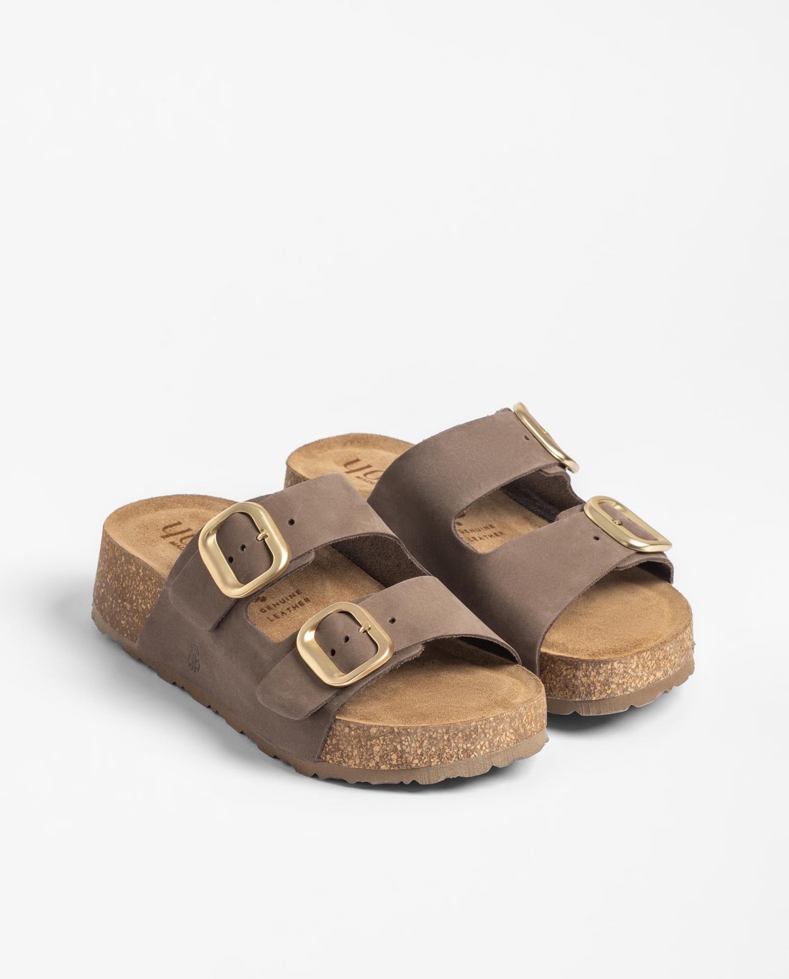 Yokono Wiwi-003 sandali plateau marrone con fibbia