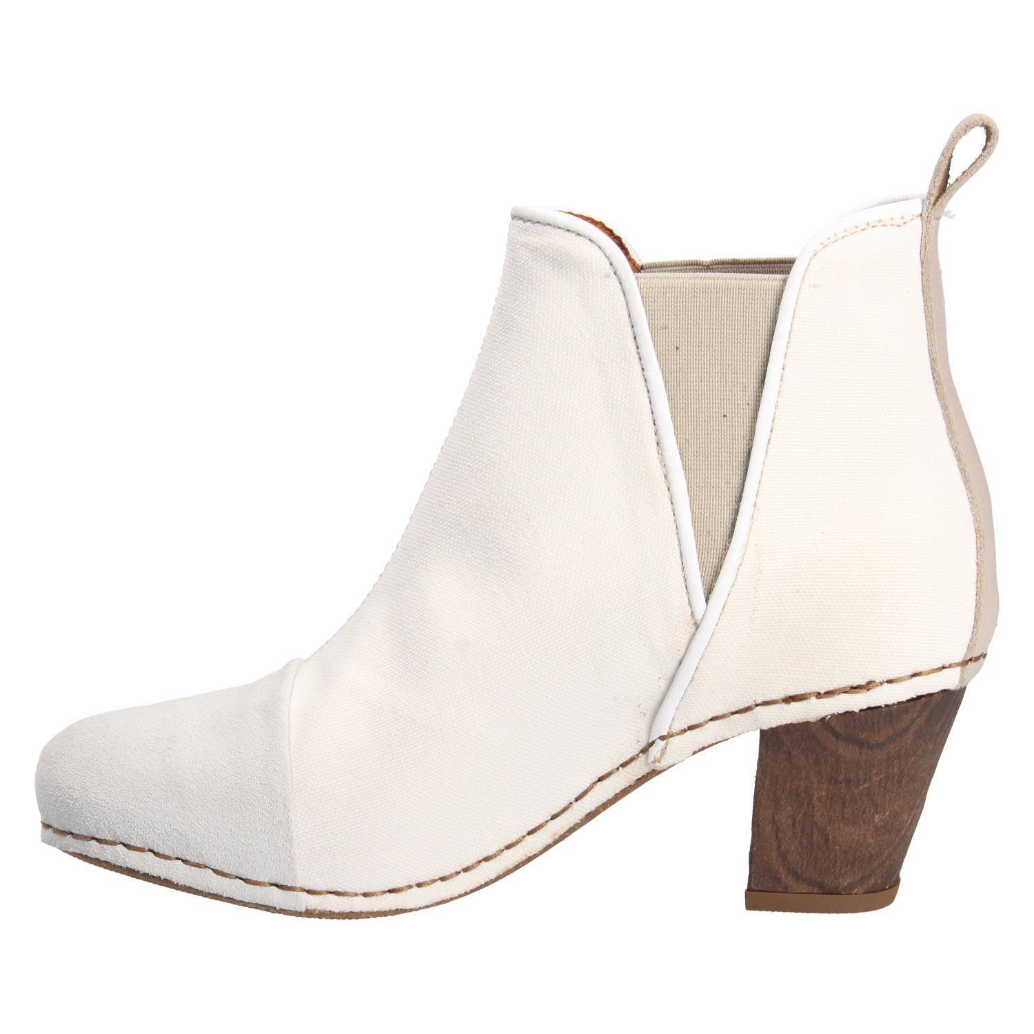 Art 1272T Cera Bianca stivaletto bianco tela 36 EU tacco 7 cm