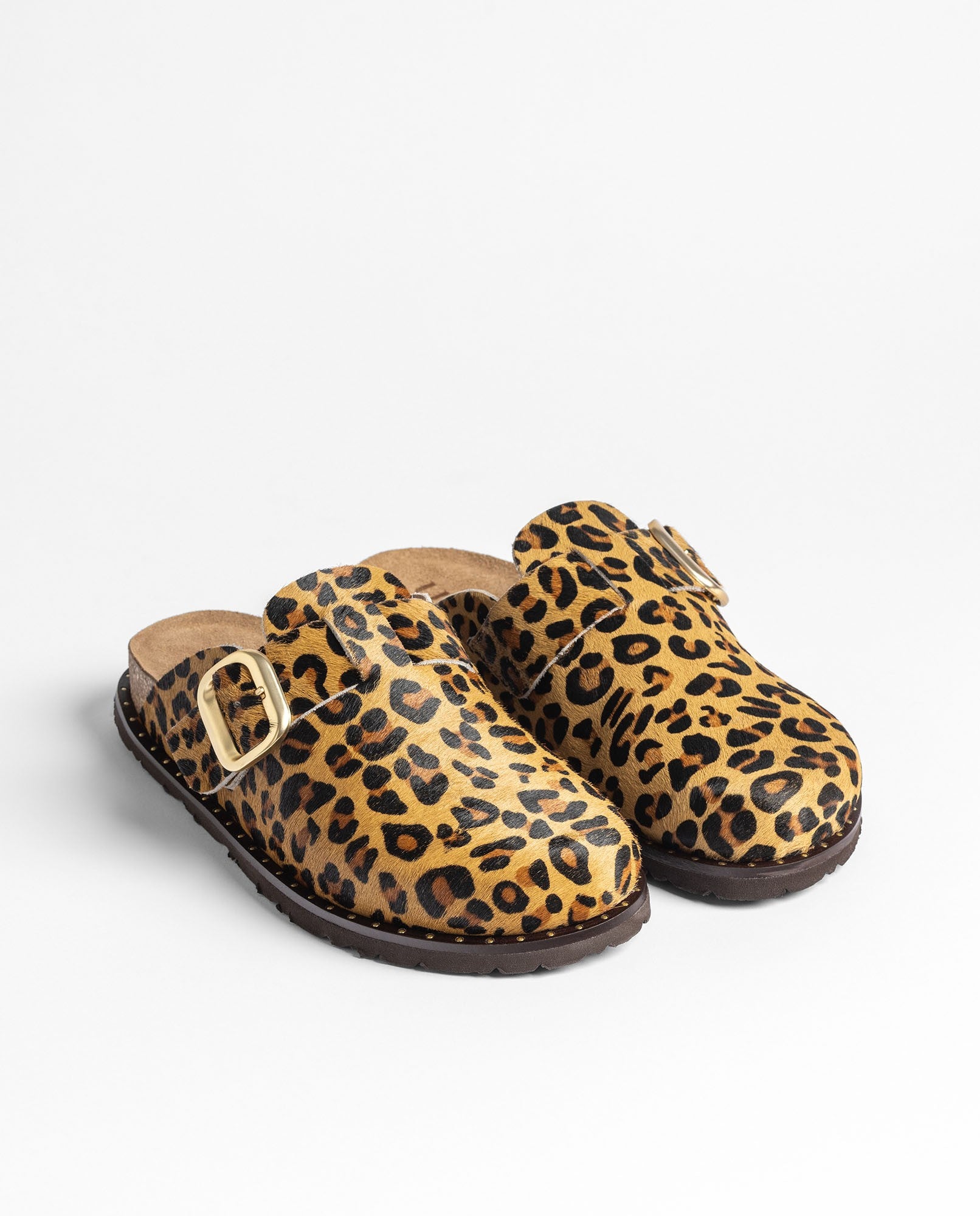 Yokono Bolus 599 zoccoli donna leopardo in pelle