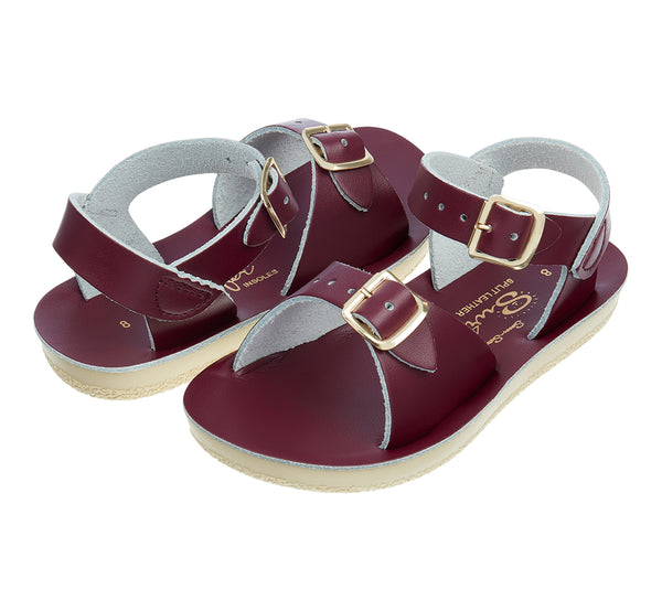 Salt-Water Sandals Surfer sandali bimbo bordeaux in cuoio