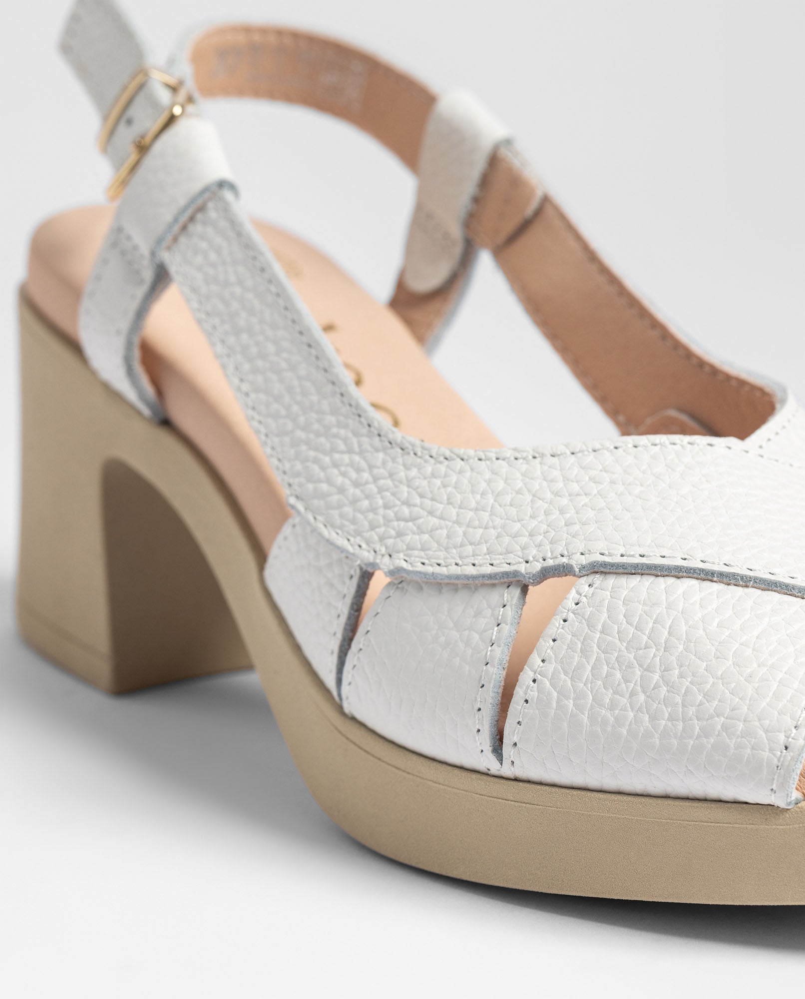 Yokono Blay-260 sandali con tacco donna bianco pelle