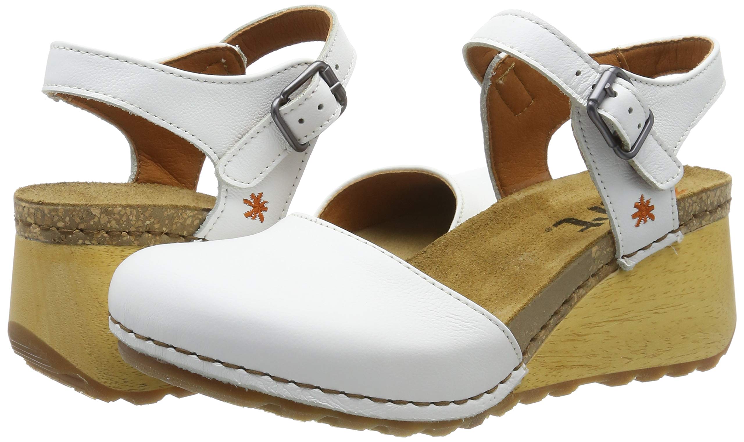 ART Borne sandali donna con chiusura retro zeppa legno