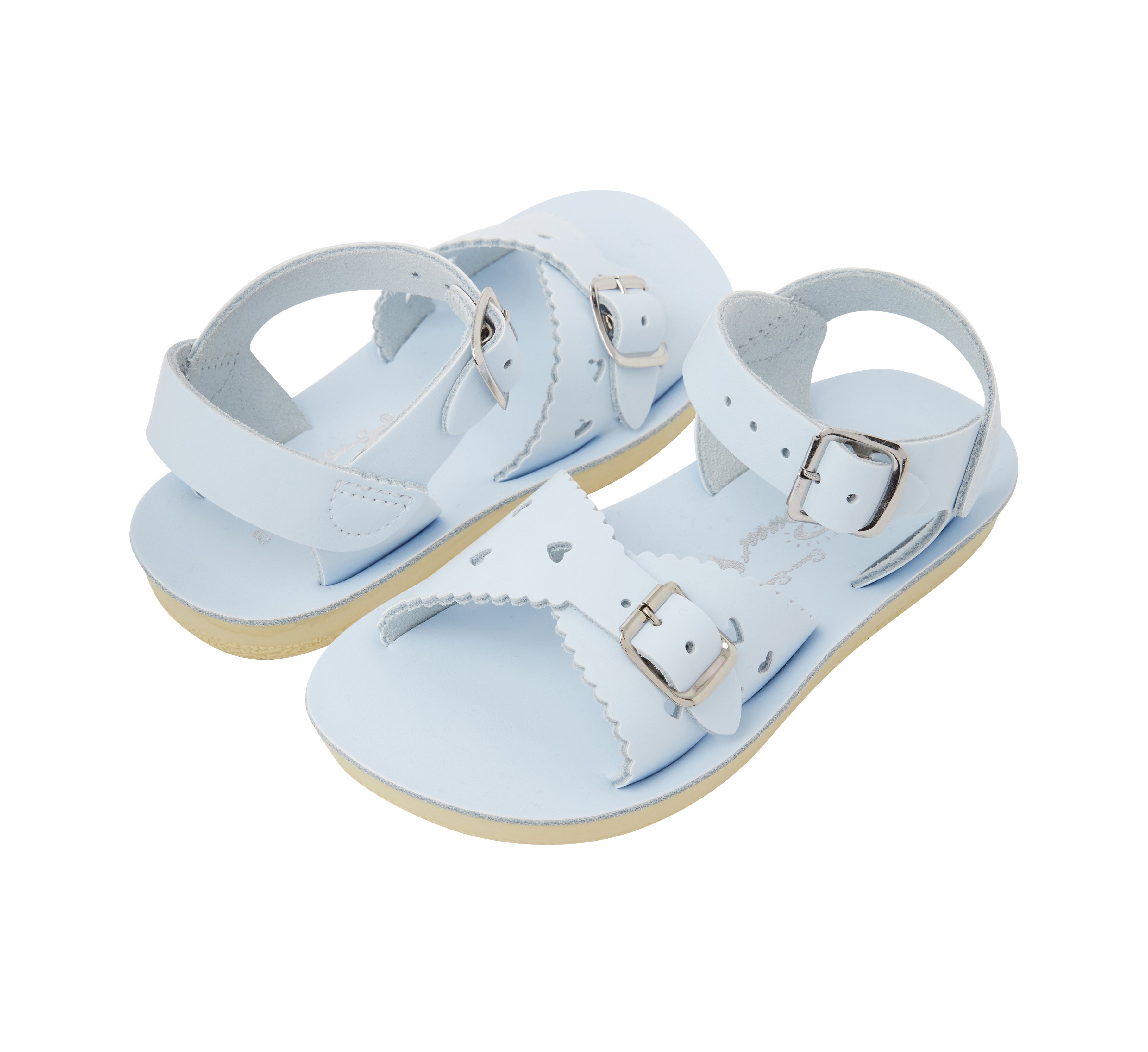 Salt-Water Sweetheart Light Blue sandali bimba in cuoio