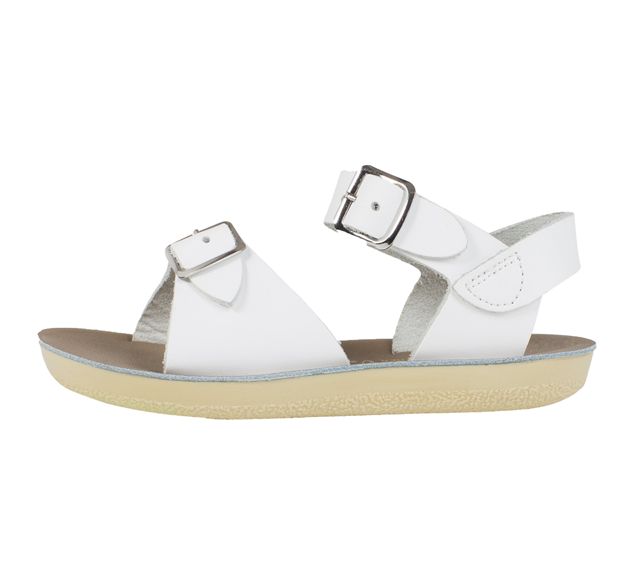 Salt-Water Surfer sandali bambini bianchi in cuoio impermeabile