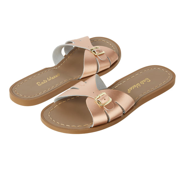Salt-Water Classic Slide ciabatte donna oro rosa cuoio