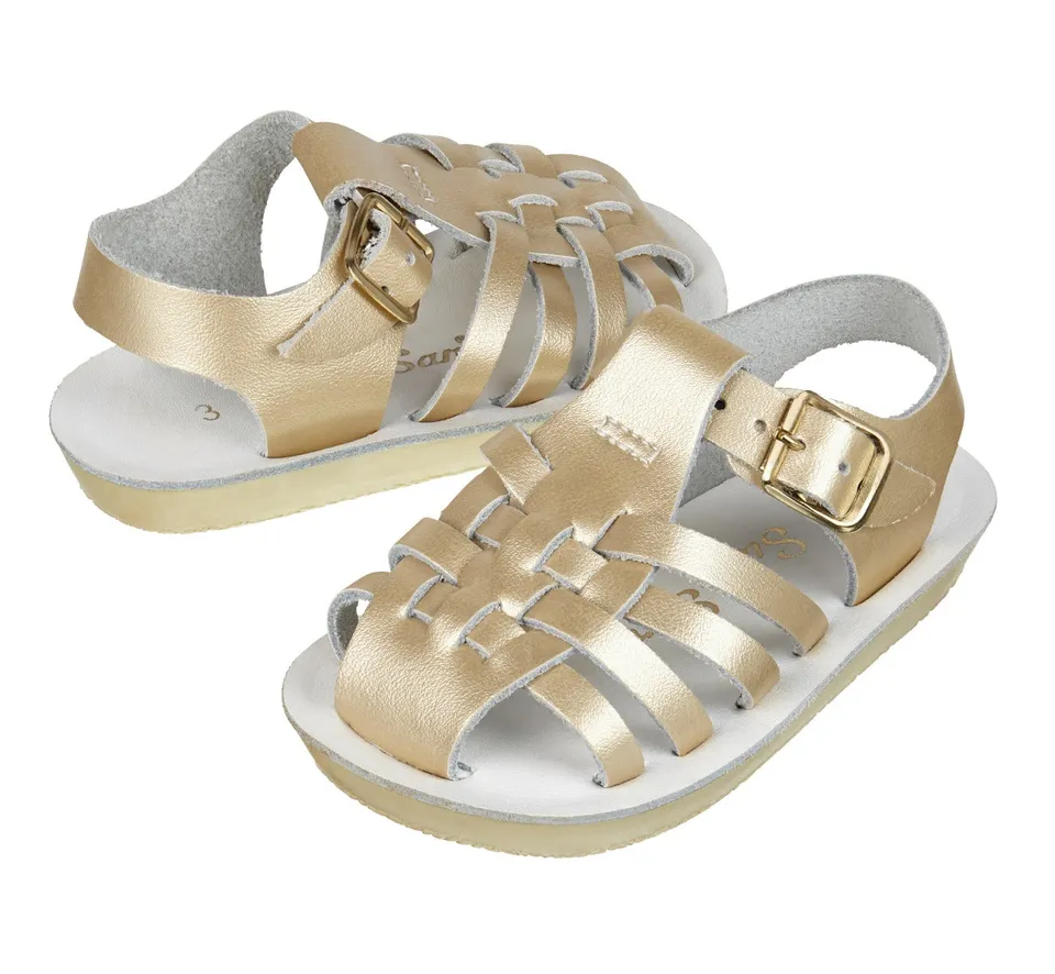 Salt-Water Sailor Gold sandali bimbo oro punta chiusa