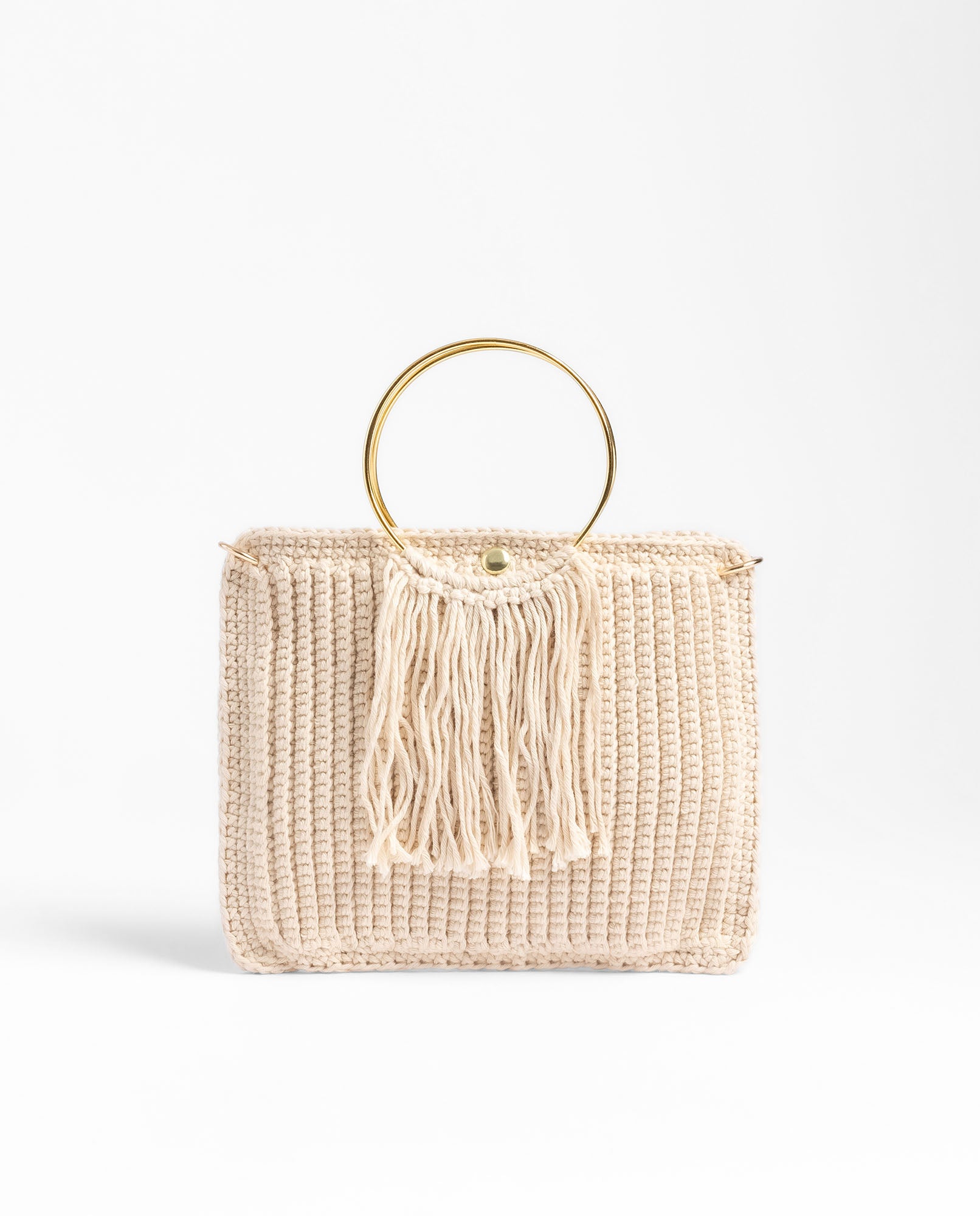 Yokono B-Velvet borsa beige uncinetto taglia unica
