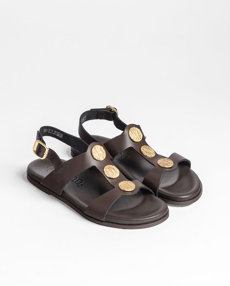 Yokono Deira-272 sandali bassi donna marrone pelle