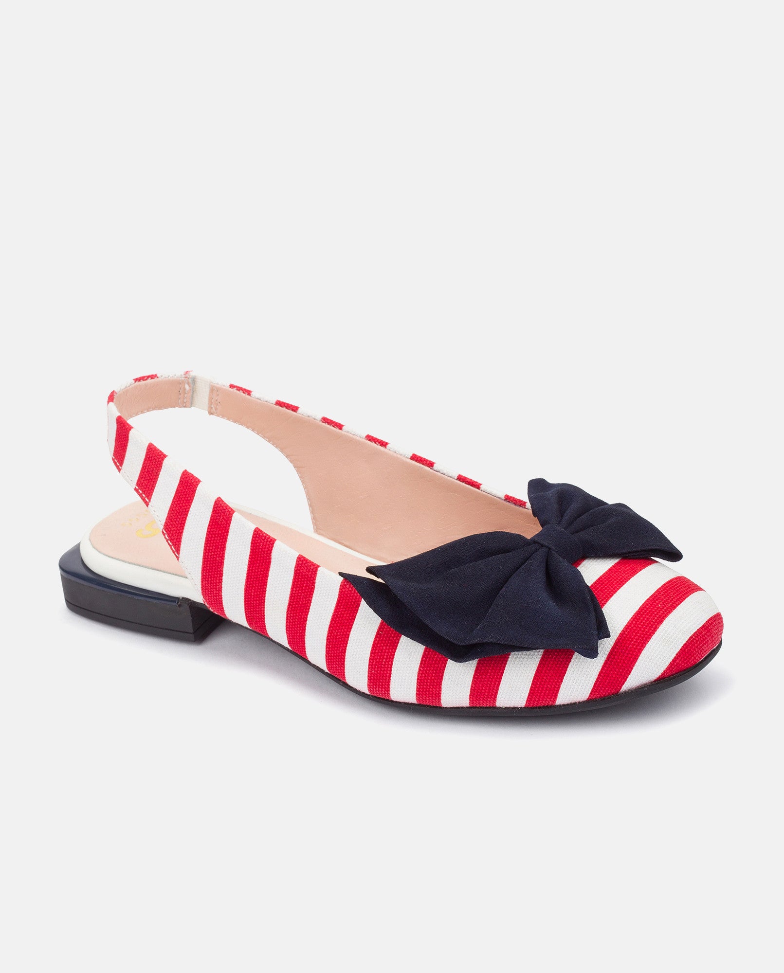 Yokono Barrie 001 ballerine donna rosse righe laccio