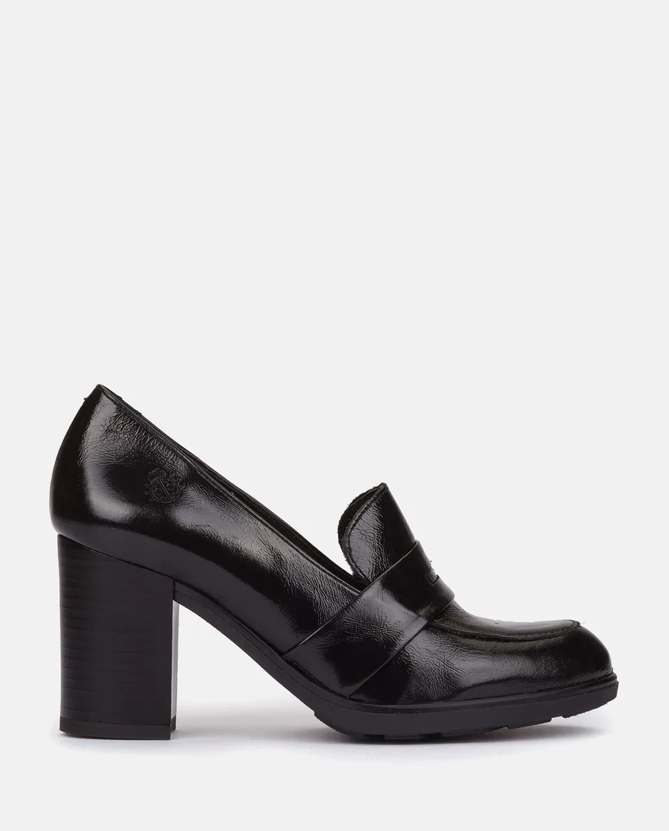 Yokono Kiel 001 décolleté donna nere pelle tacco