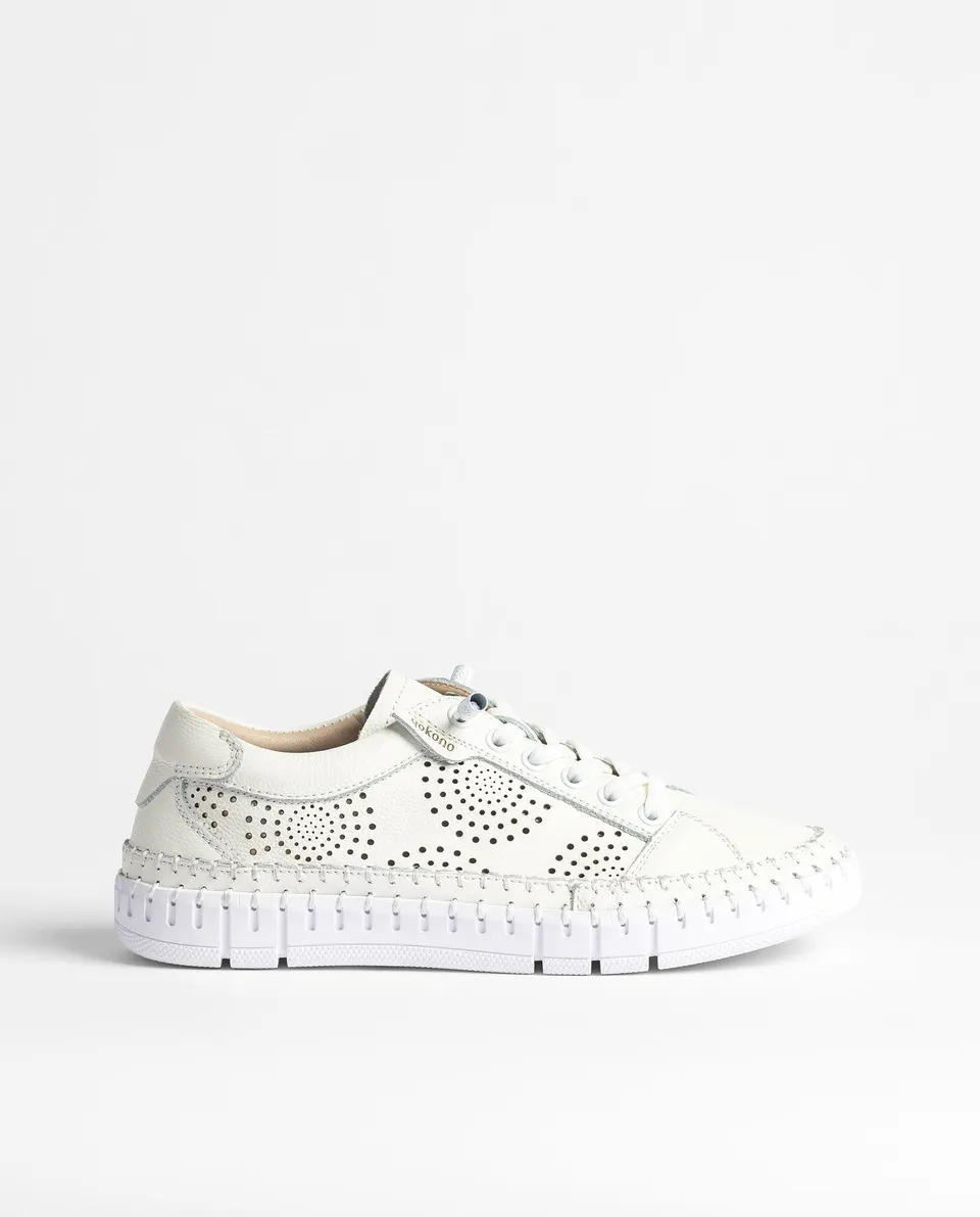 Yokono Flow-100 sneakers donna bianche in pelle