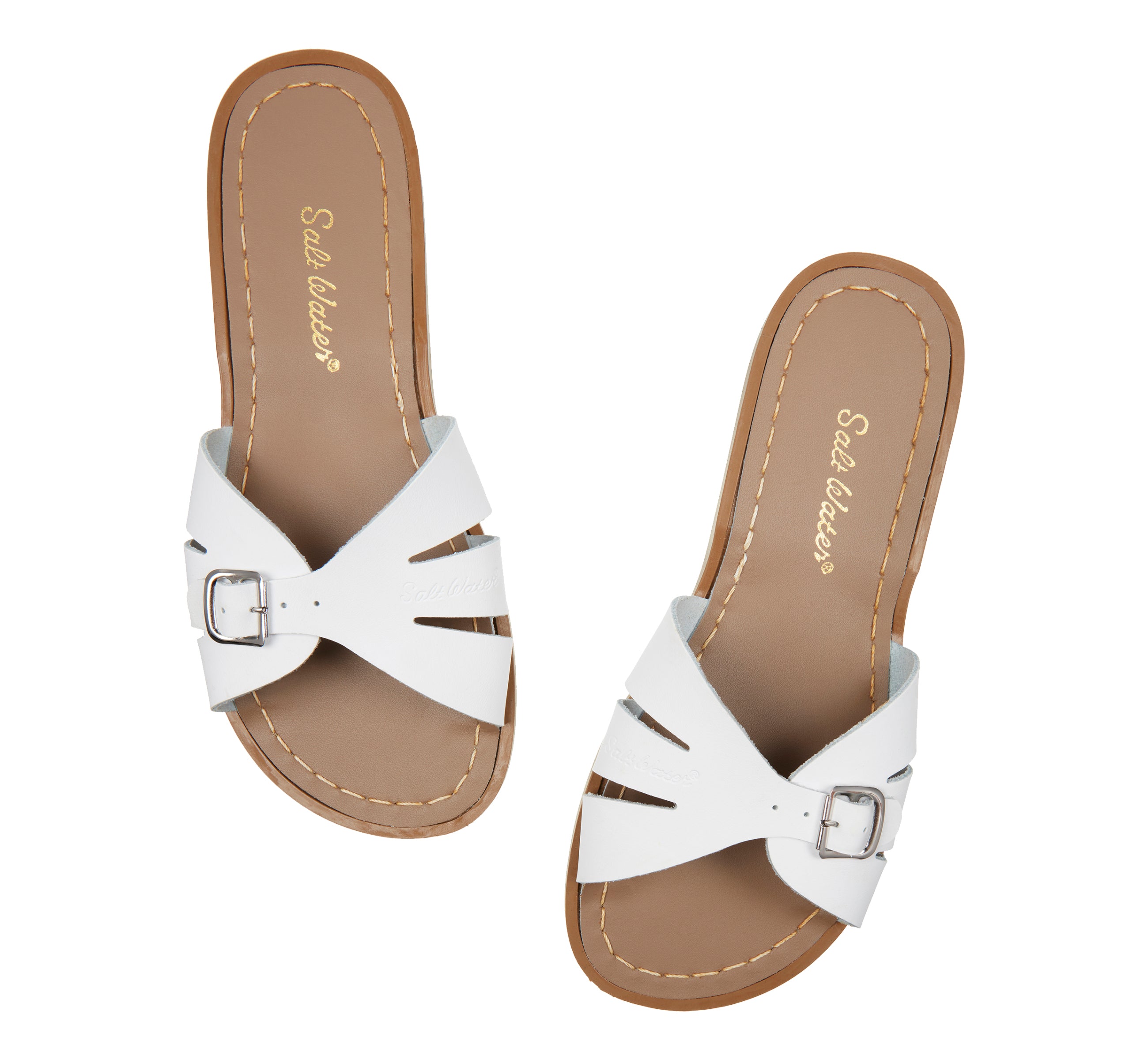 Salt-Water Classic Slide ciabatte donna bianche in cuoio