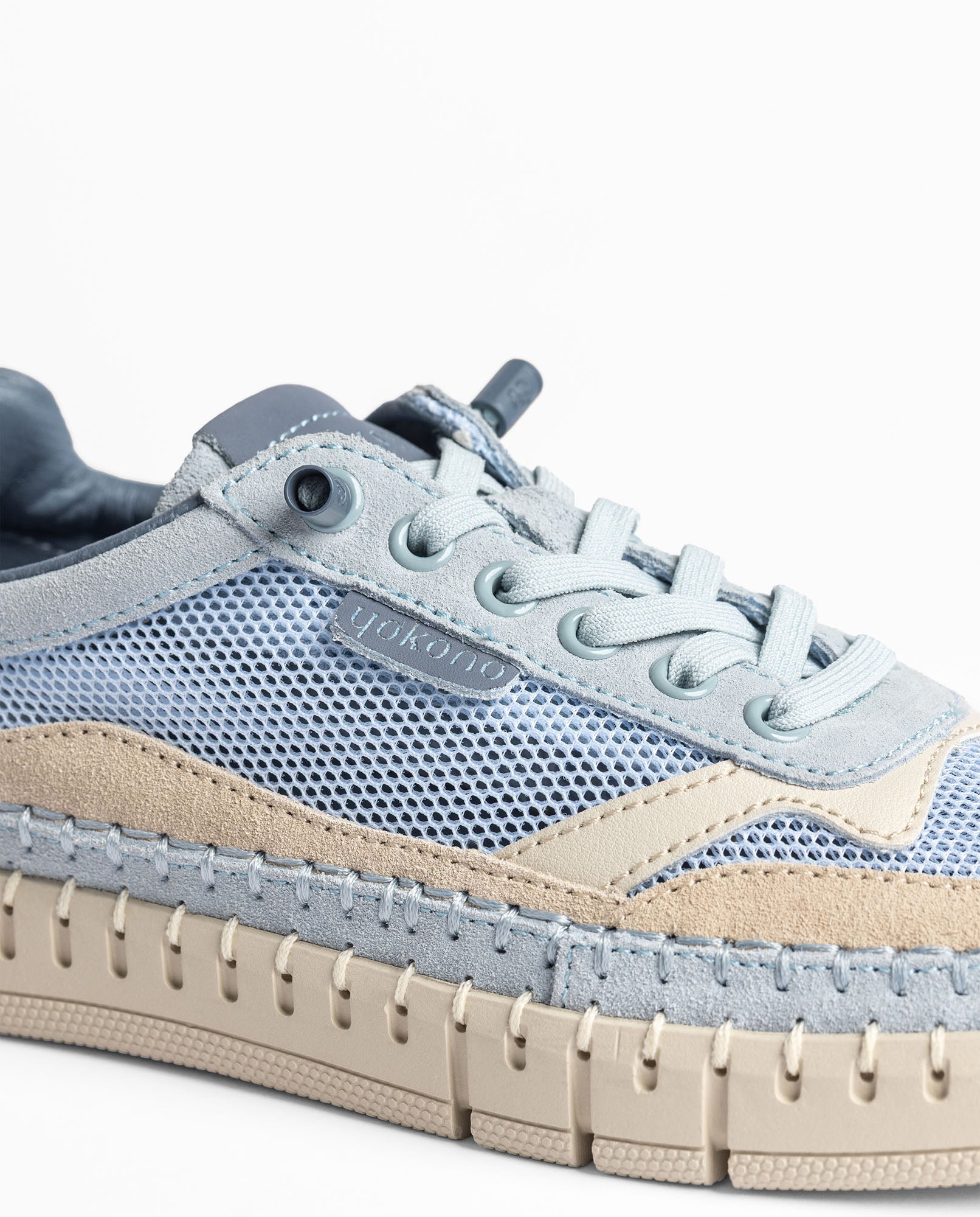 Yokono Flow-104 sneakers donna blu in pelle