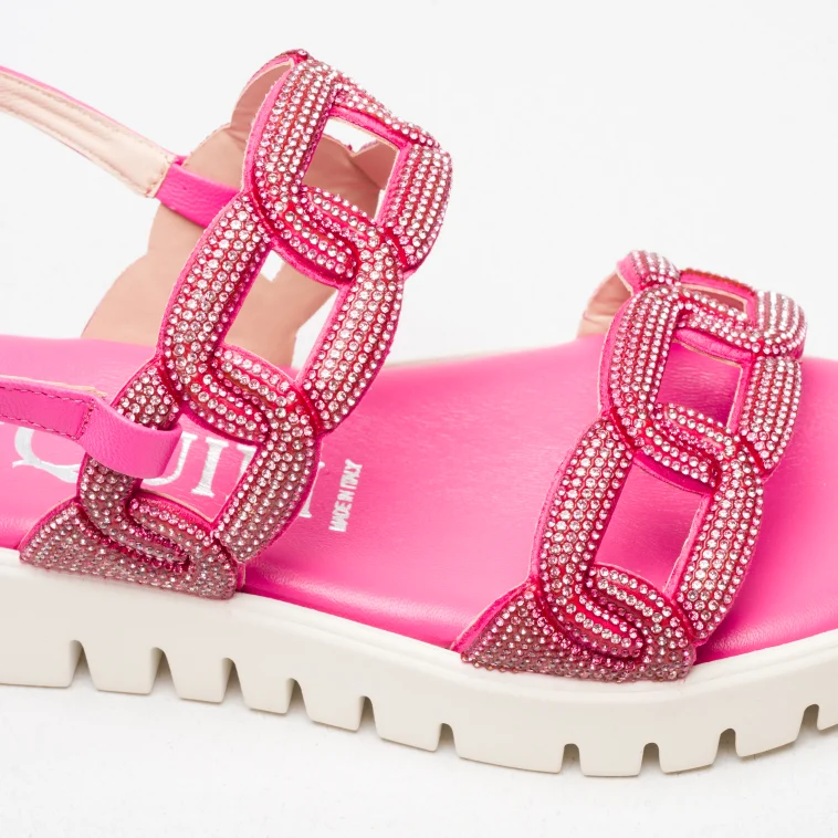 Pasquini City Chic Greta sandalo fucsia con strass