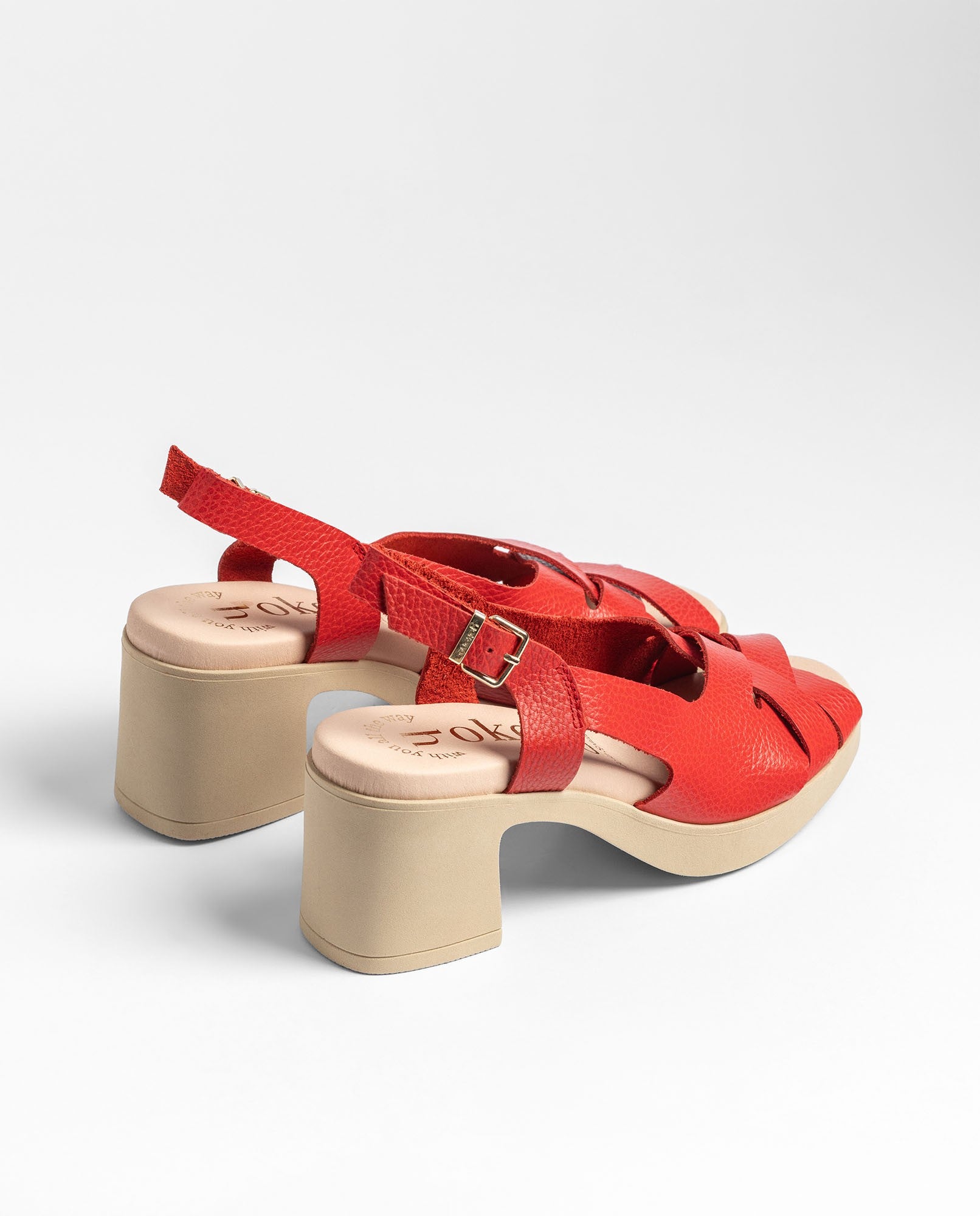 Yokono Blay 263 sandali tacco donna rossi pelle
