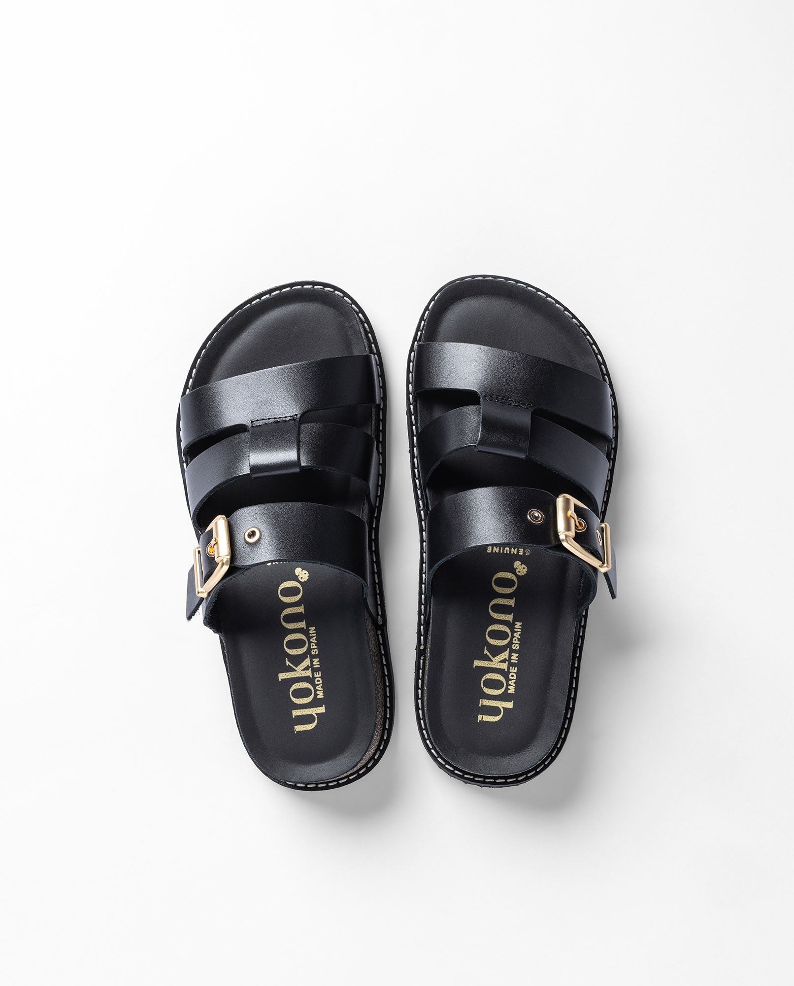 Yokono OCA-260 sandali con plateau nero sughero