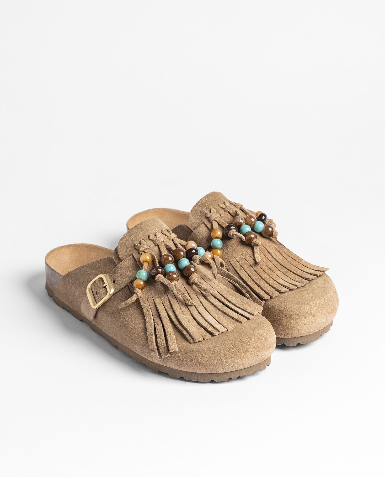 Yokono Zueco 261 zoccoli donna beige in camoscio