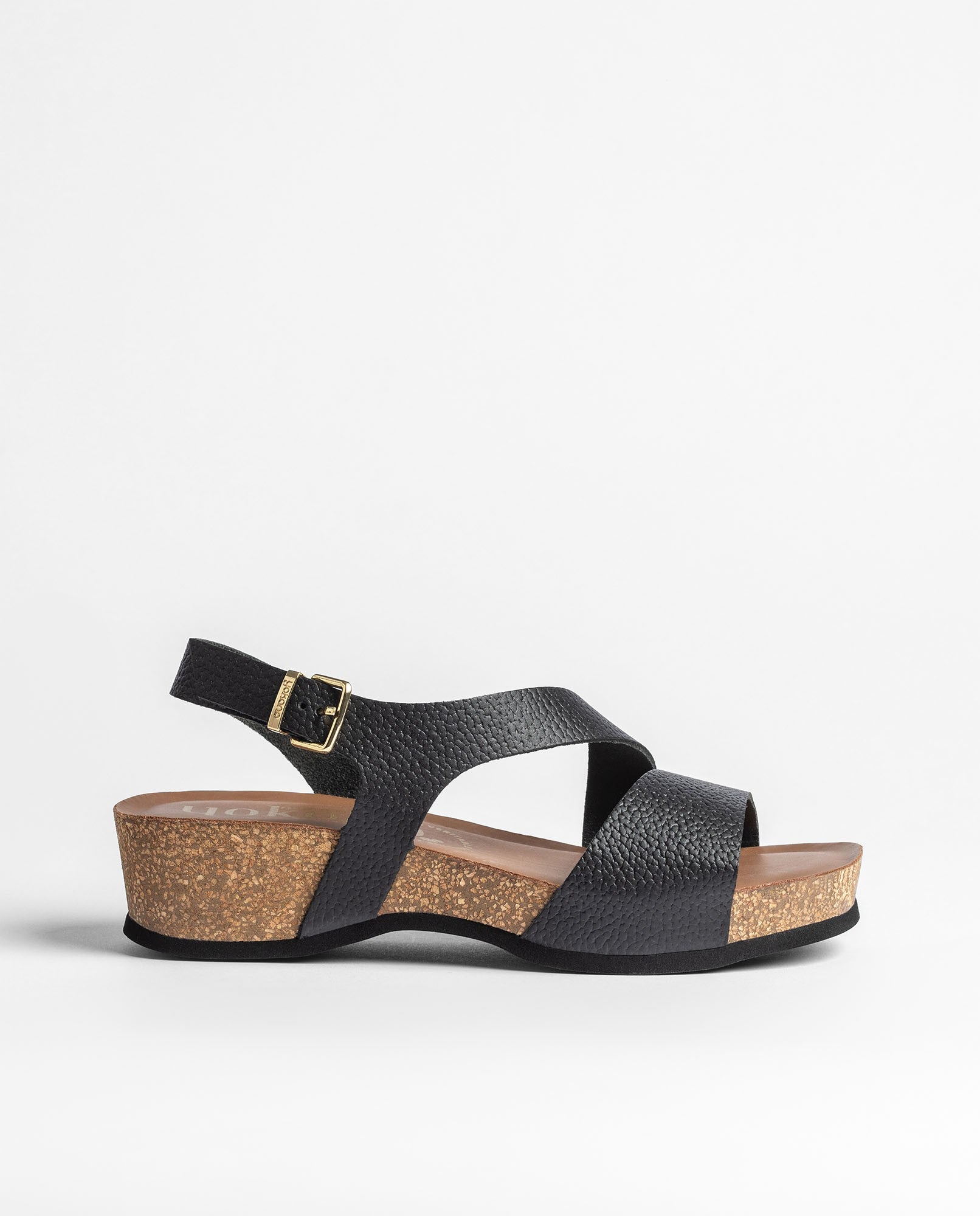 Yokono BOGO-264 sandali zeppa neri in pelle