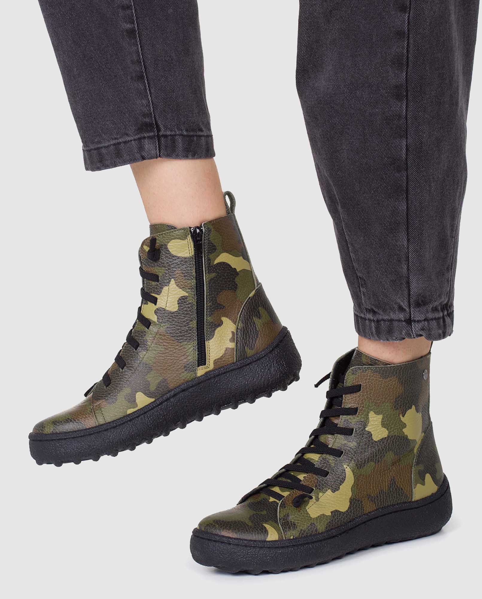 Yokono Torino 001 stivaletti donna verde pelle