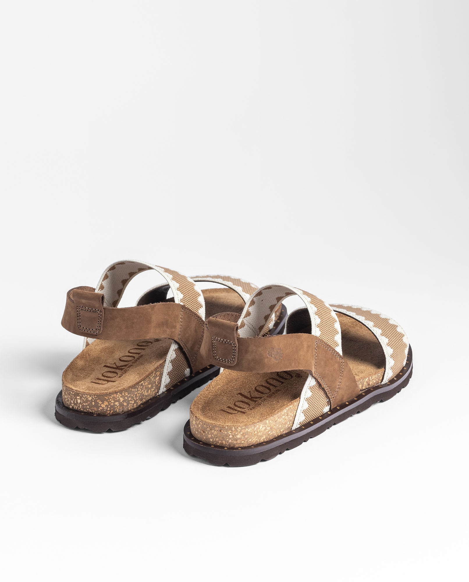 Yokono BOLUS-255 sandalo donna beige con ricamo