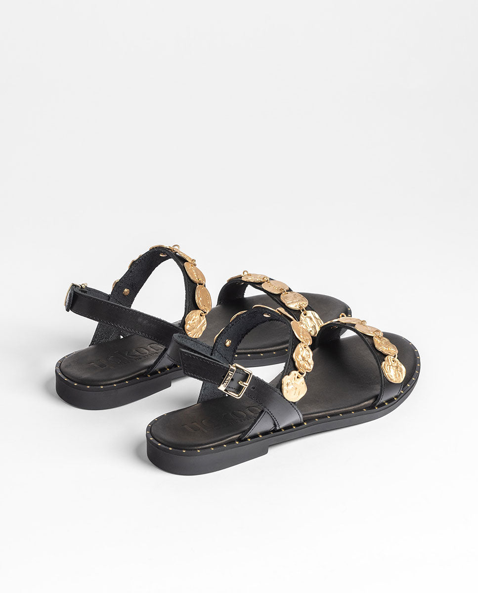 Yokono Lara-271 sandali bassi donna nero in pelle