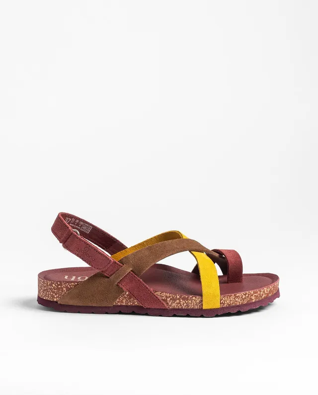 Yokono ONLY-718 sandali bassi donna bordeaux velcro