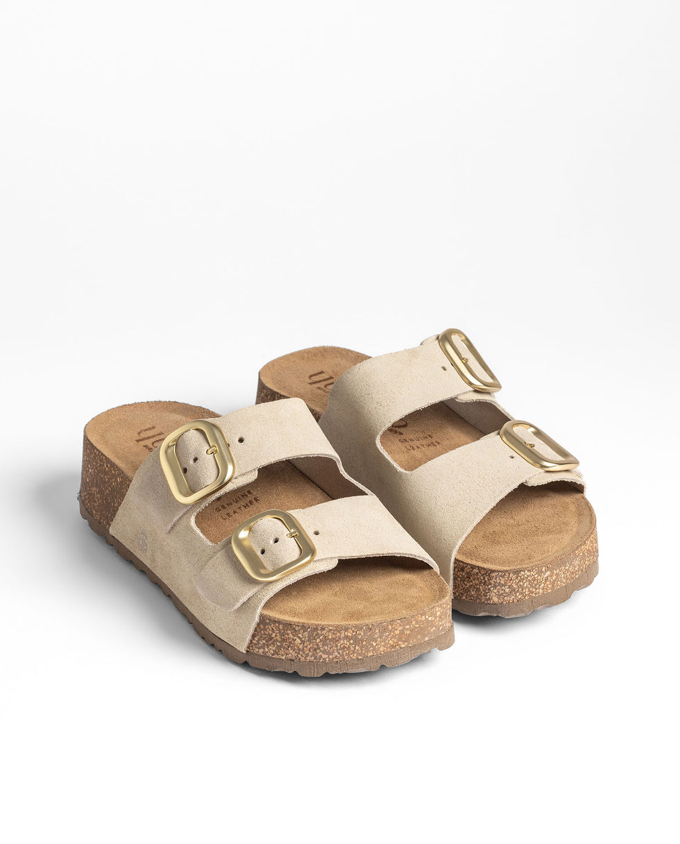 Yokono WIWI-003 sandali plateau beige in pelle