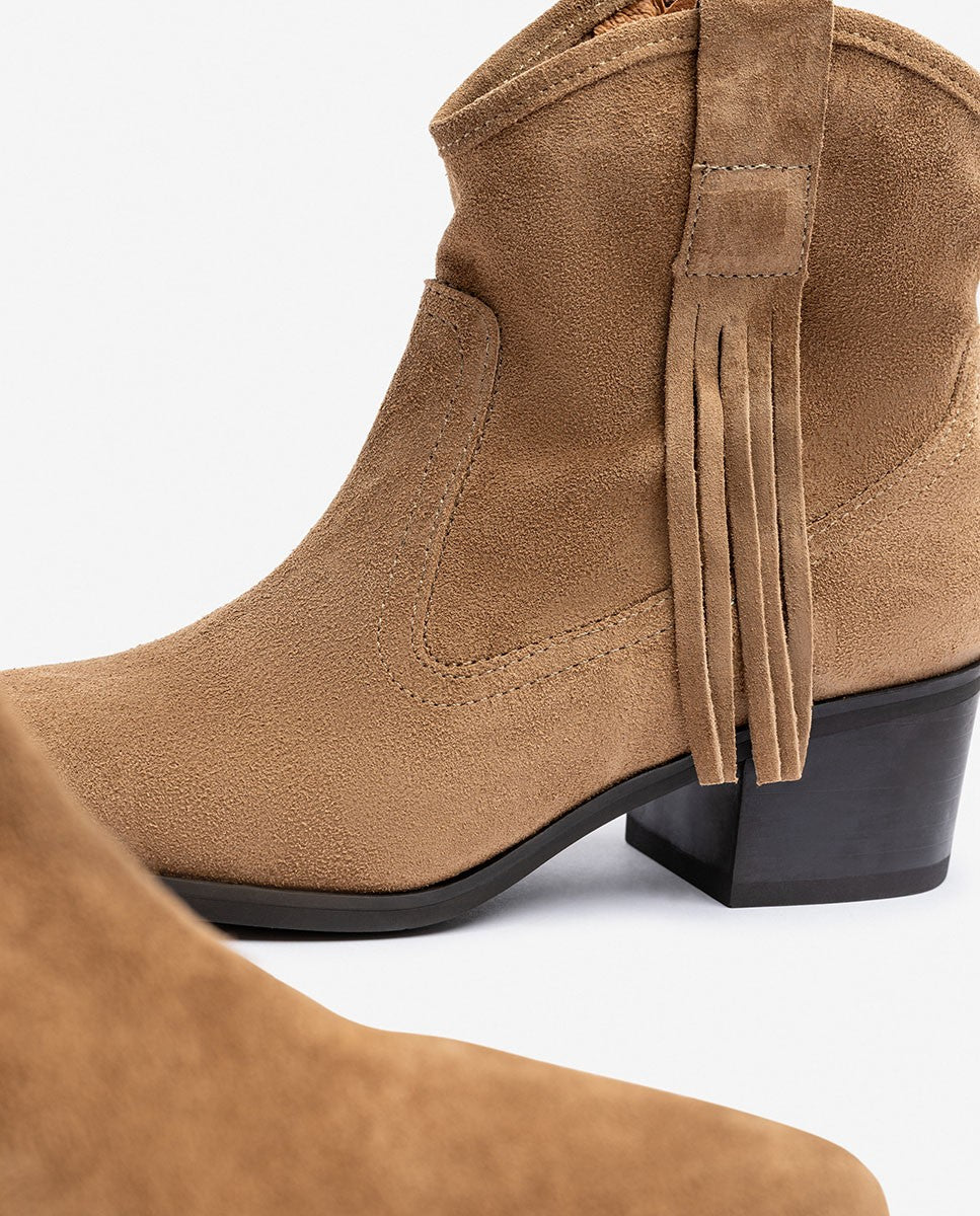 Yokono Laila-002 stivaletti tacco beige in pelle 6 cm