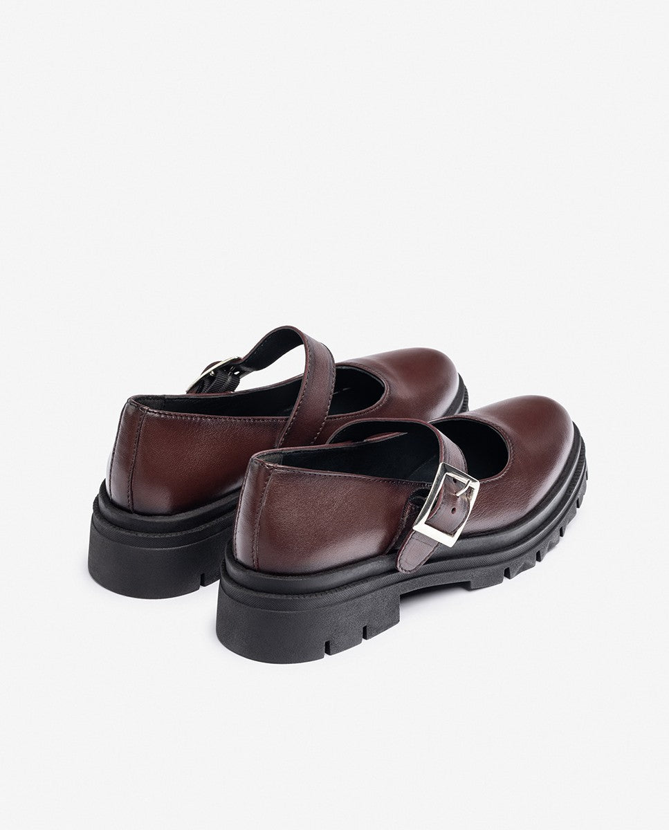 Yokono Cham 006 scarpe donna bordeaux pelle fibbia
