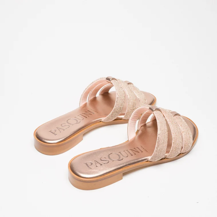 Pasquini Amalfi ciabatta beige con strass