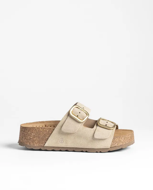 Yokono WIWI-003 sandali plateau beige in pelle