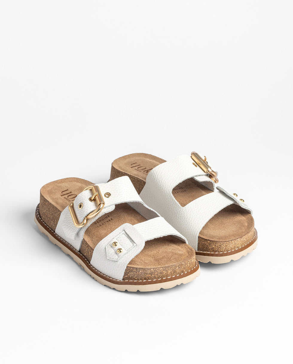 Yokono OCA-252 sandalo plateau bianco in pelle