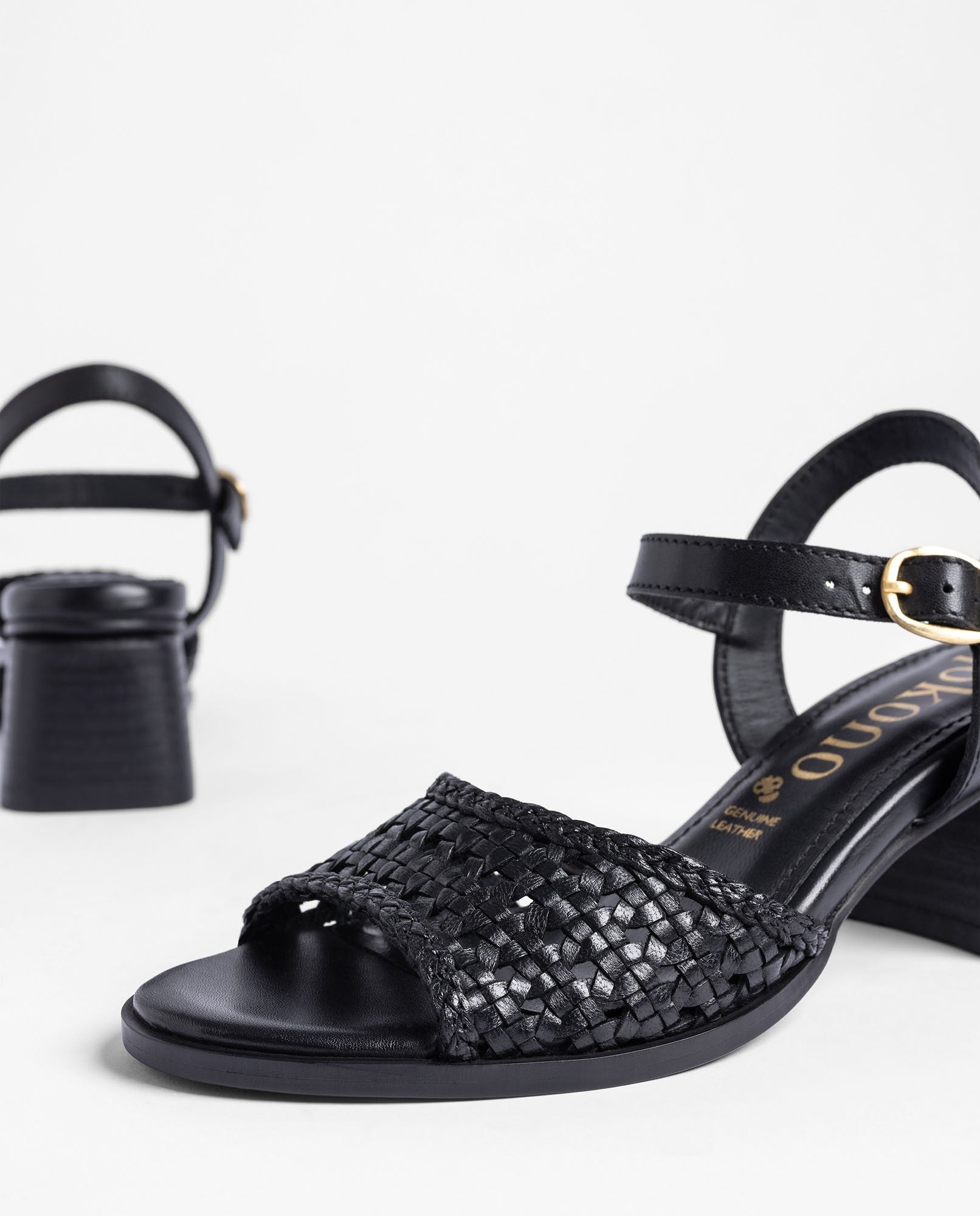Yokono Goli 253 sandali con tacco donna neri pelle
