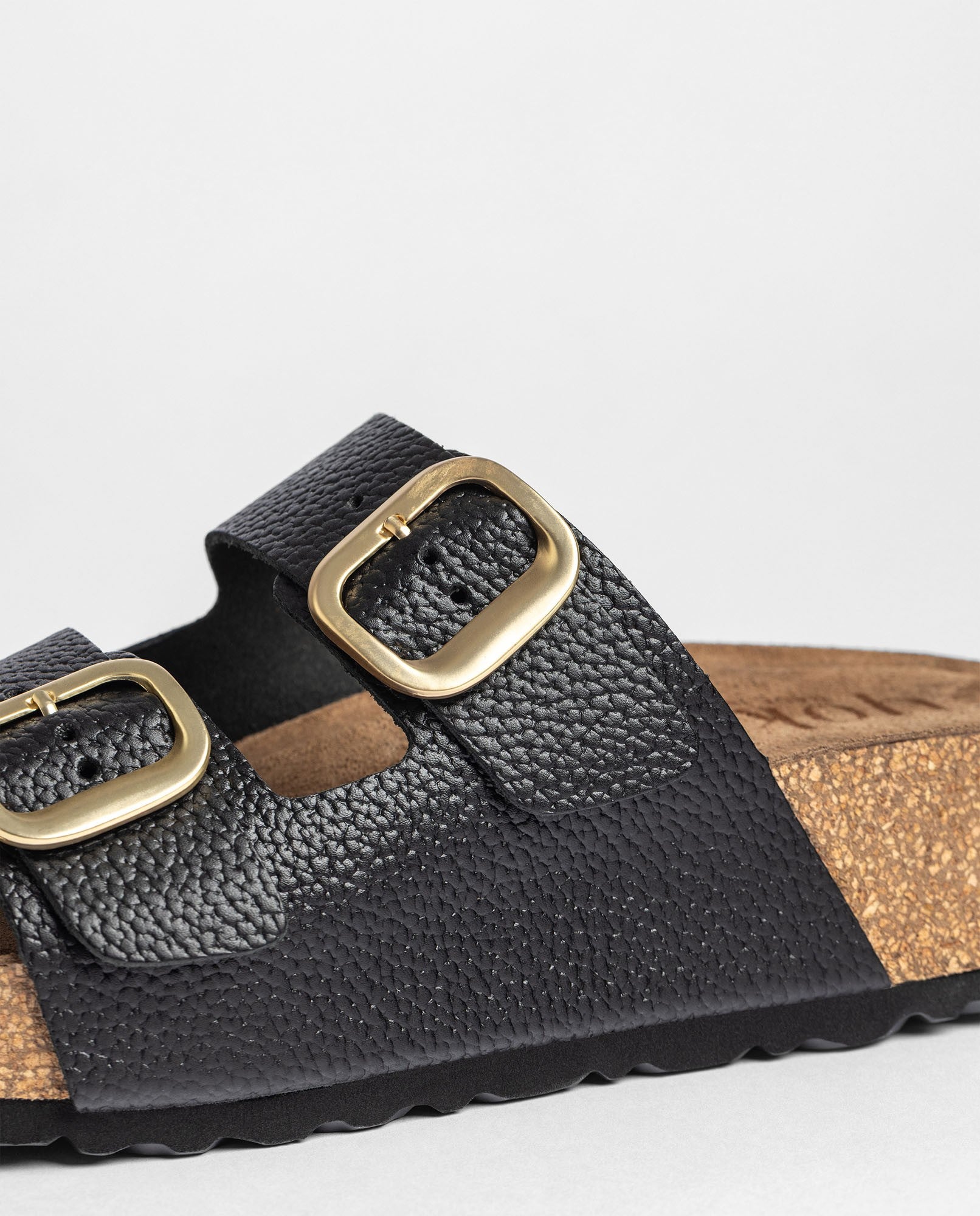Yokono Wiwi 003 sandali plateau nero in pelle con fibbie