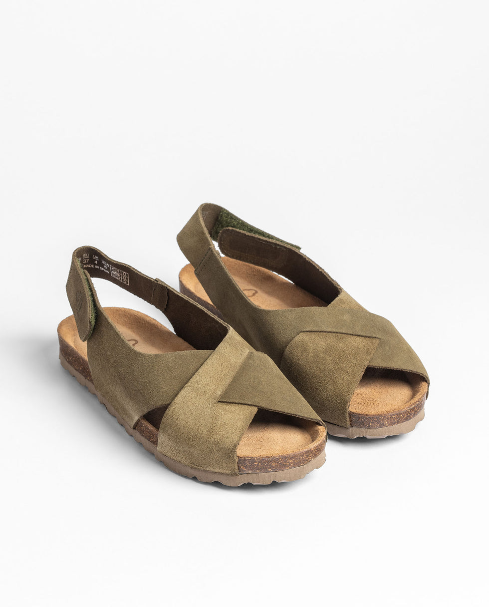 Yokono Villa 175 Sandali Bassi Donna Verde in Pelle