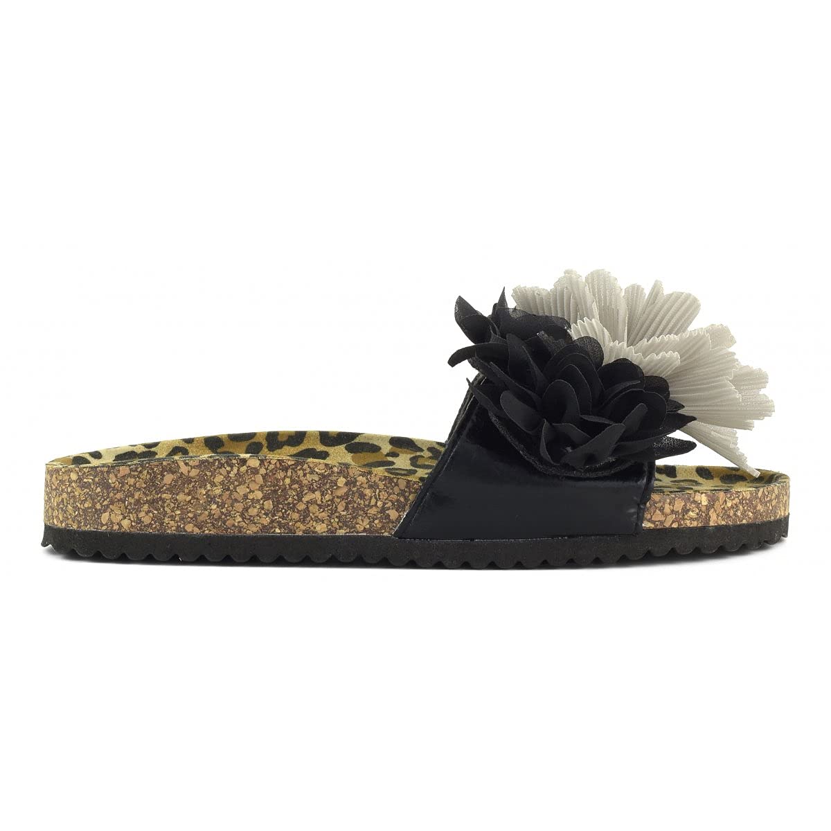 Colors of California Slide ciabatte donna nere con fiori