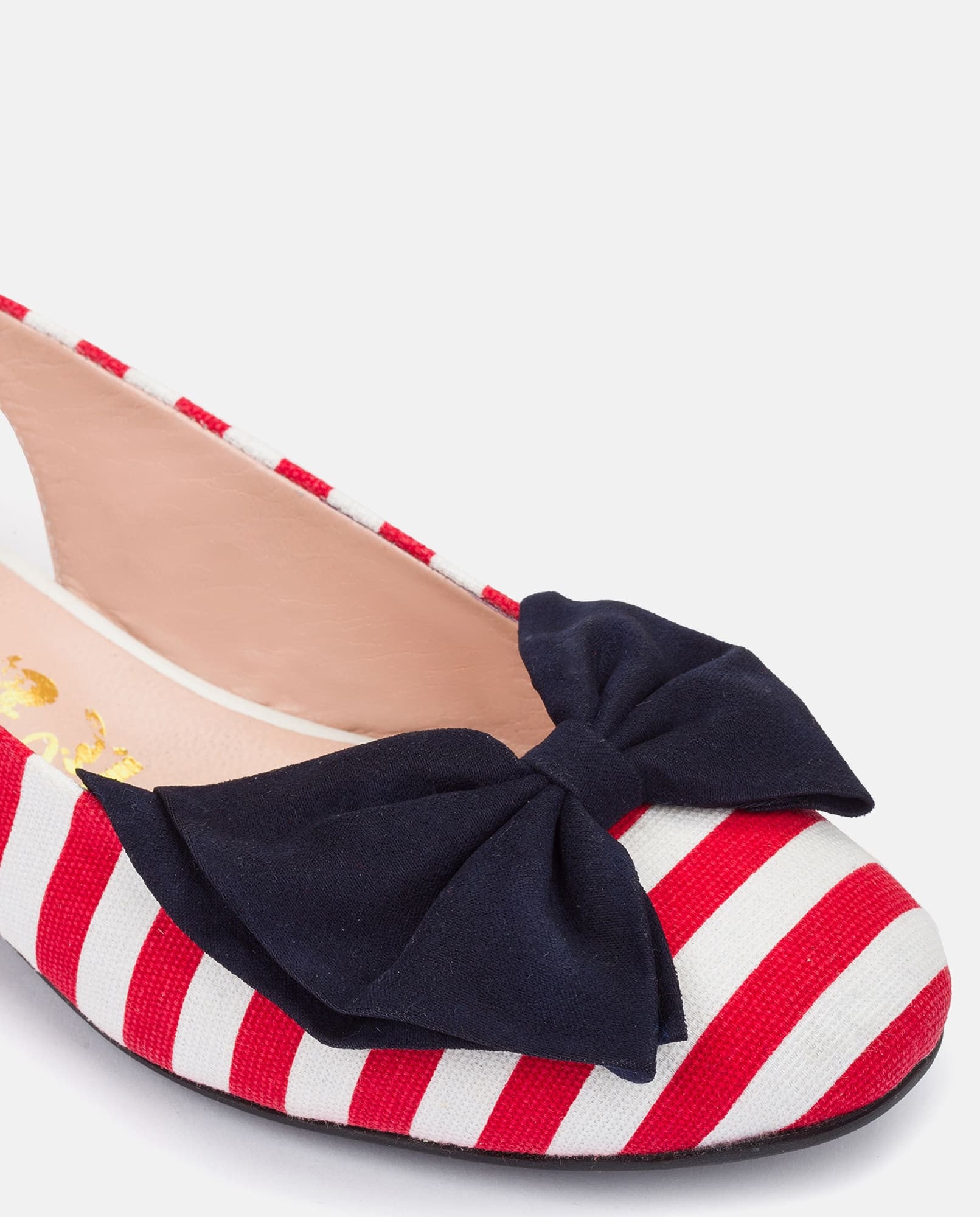 Yokono Barrie 001 ballerine donna rosse righe laccio