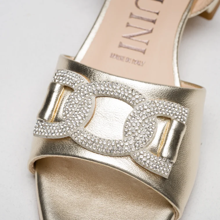 Pasquini Calzature Nina sandalo platino tacco 3,5 cm cuoio