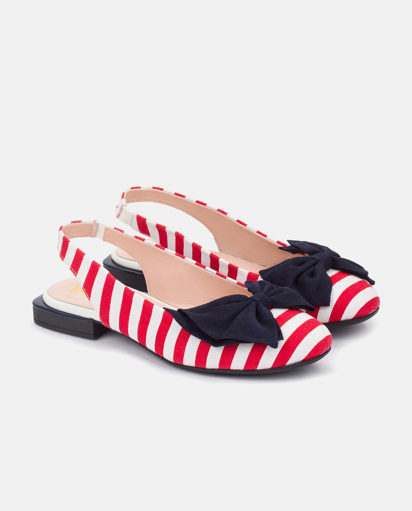 Yokono Barrie 001 ballerine donna rosse righe laccio