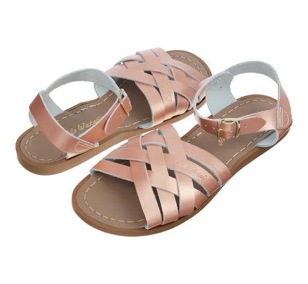 Salt-Water Retro sandali bambina oro rosa in cuoio