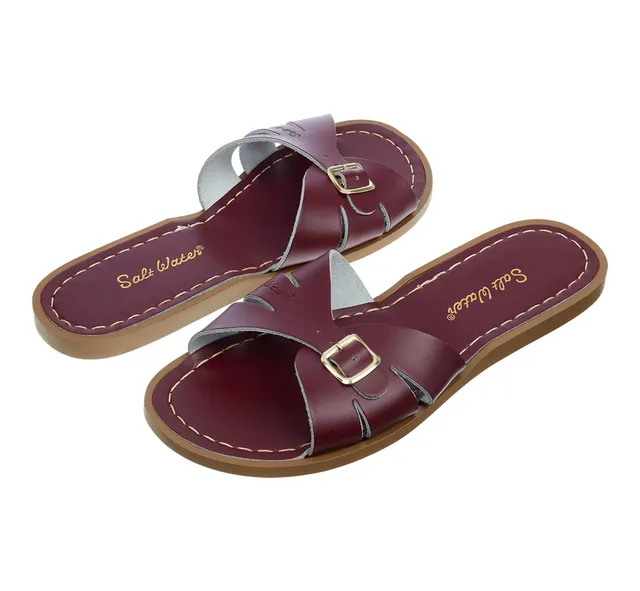 Salt-Water Sandals Classic Slide Claret sandali donna bordeaux cuoio