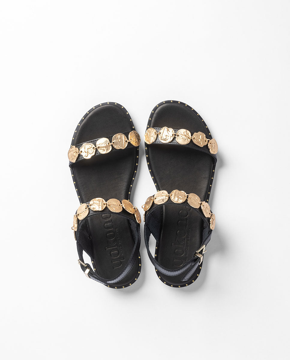 Yokono Lara-271 sandali bassi donna nero in pelle