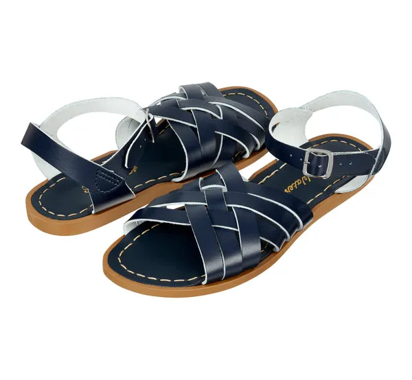 Salt-Water Retro sandali bambino blu navy in cuoio