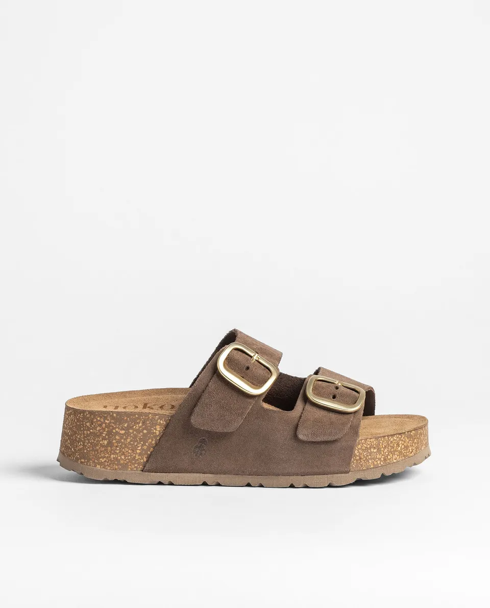 Yokono WIWI-003 sandalo plateau marrone scuro sughero