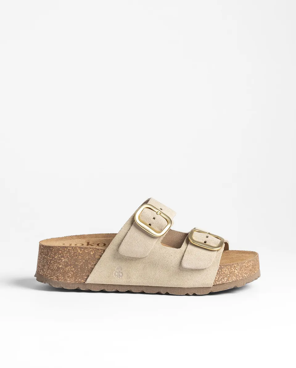 Yokono WIWI-003 sandali plateau beige in pelle