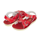 Salt-Water Sandals Sweetheart sandali bimba rossi in cuoio