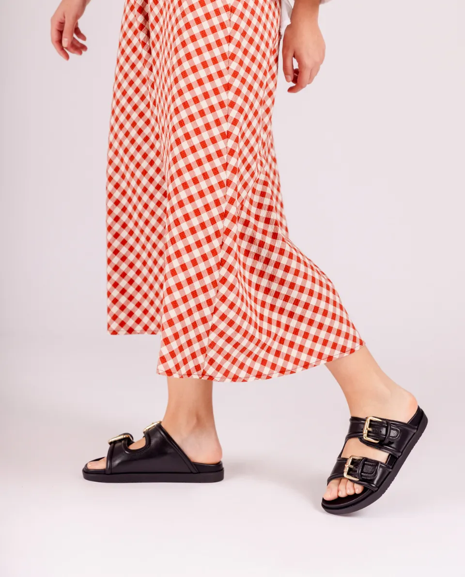 Yokono Morena 311 sandali bassi donna nero in cuoio