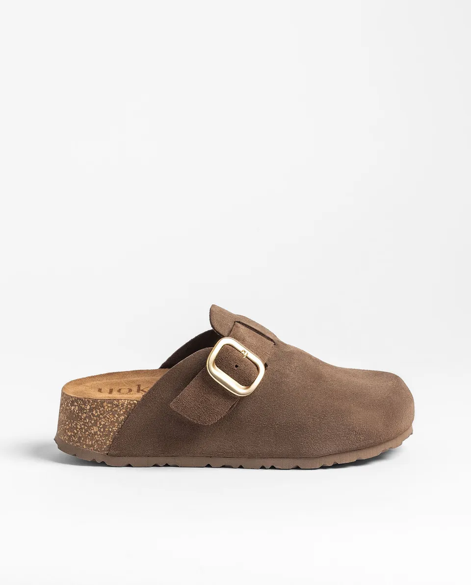 Yokono Wiwi WIWI-264 zoccoli donna marrone scuro in cuoio